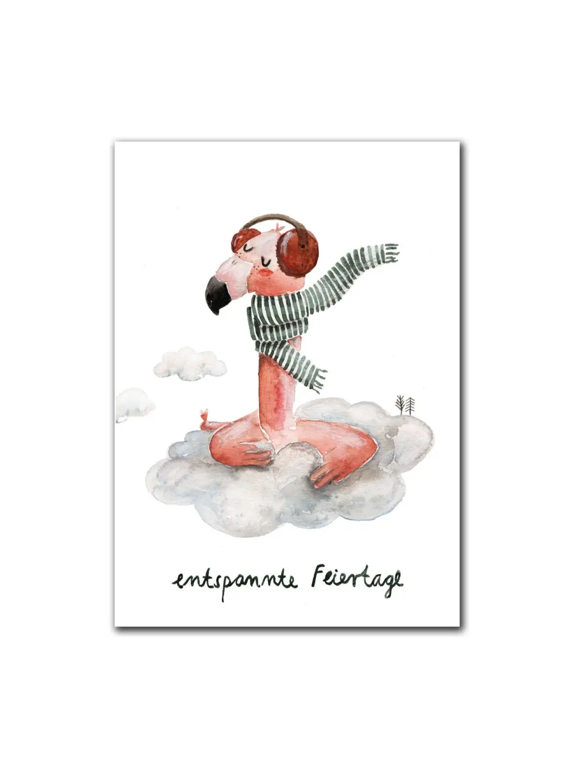 Postkarte "Entspannte Feiertage" | Flamingo 1