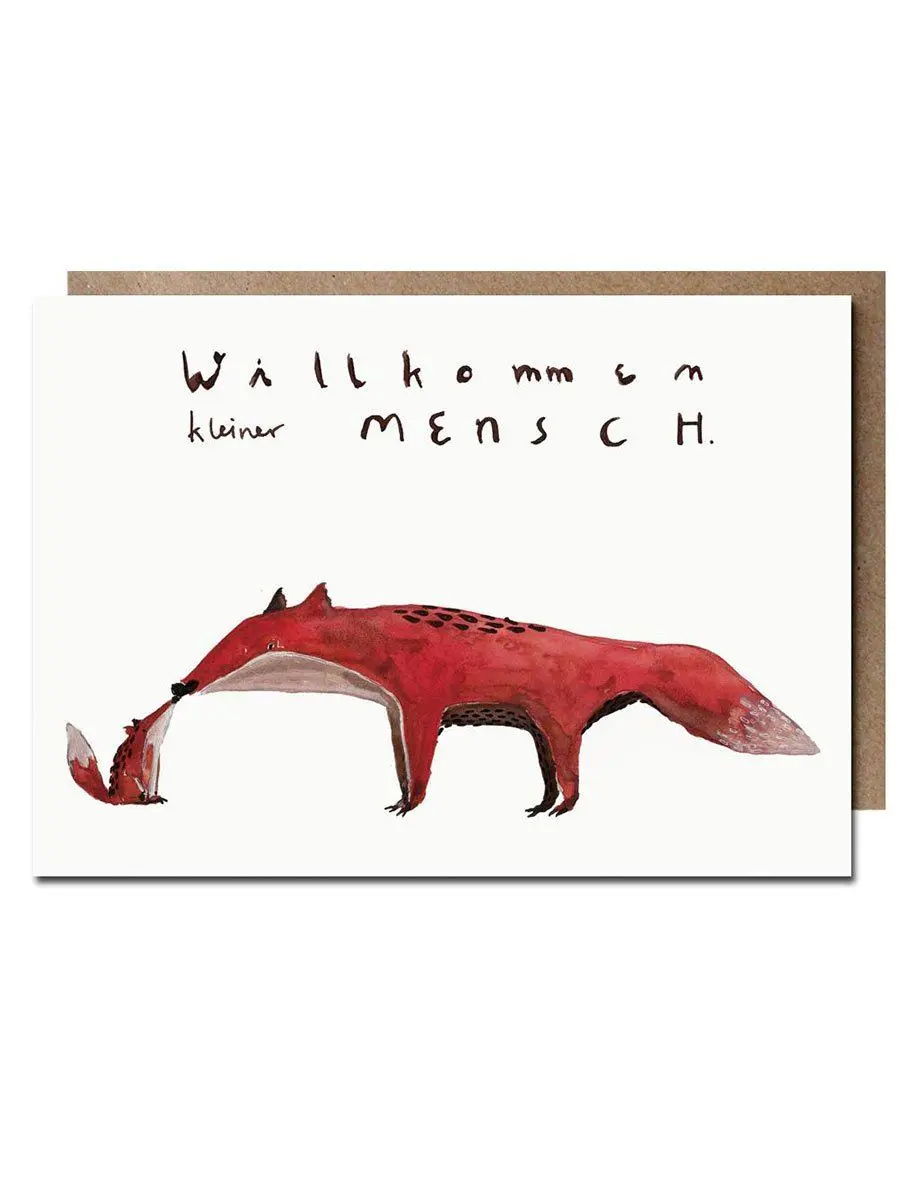 Klappkarte - Willkommen Kleiner Mensch | Fuchs 1