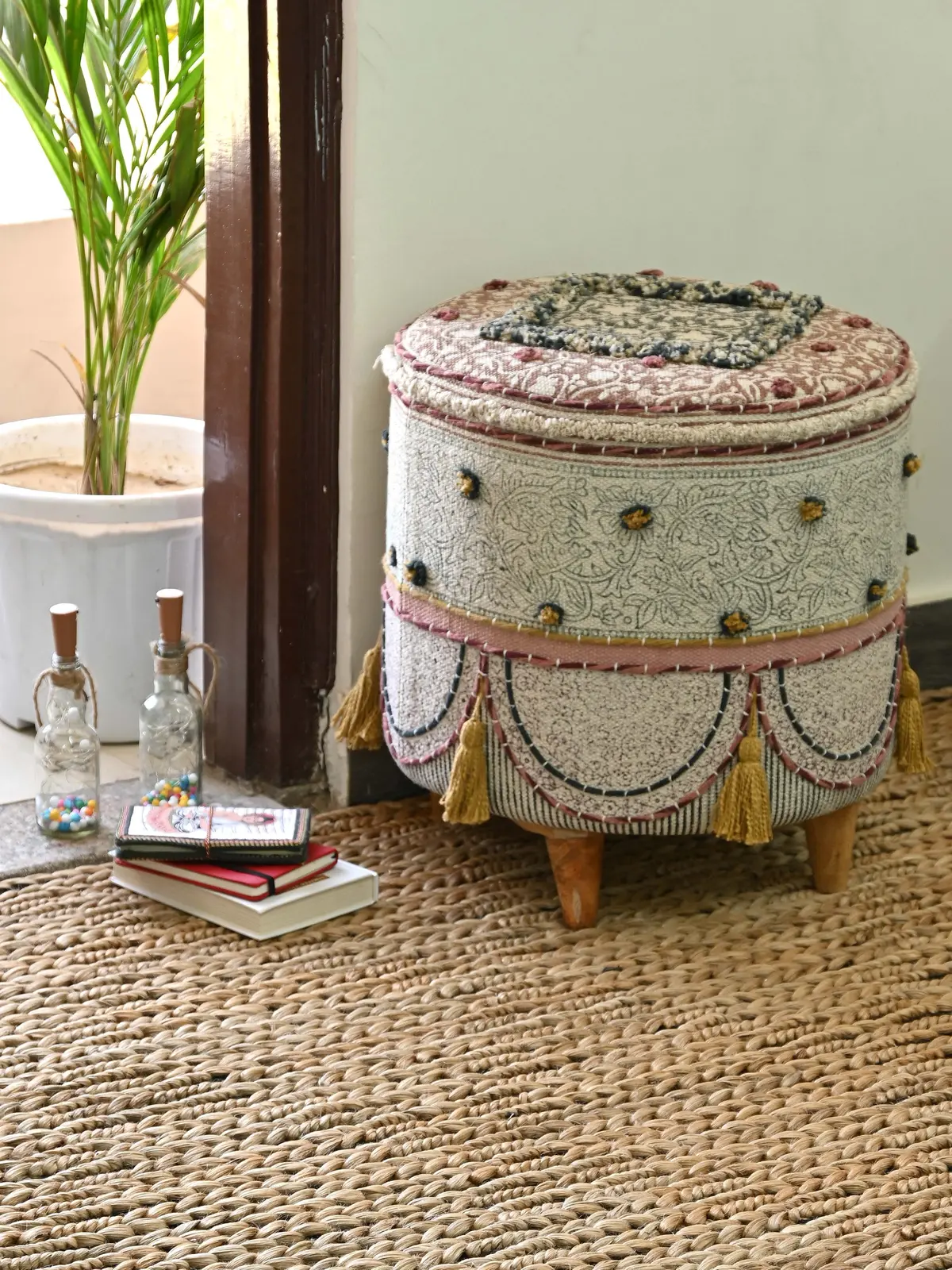 Raag - Cylindrical Ottoman 1