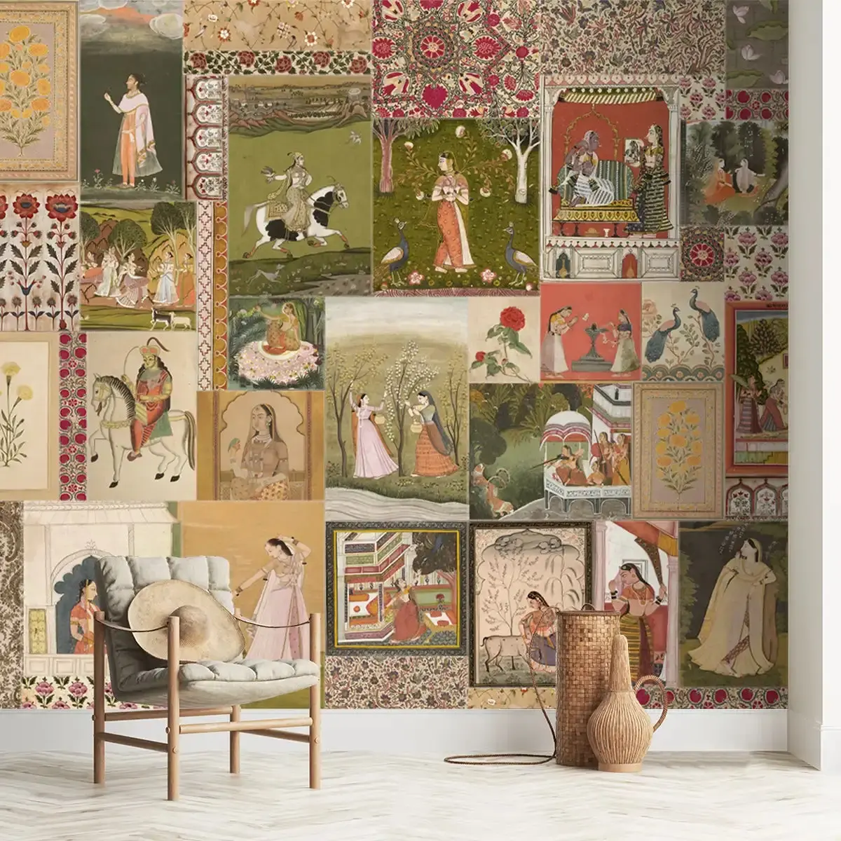 Netri A Vintage Indian Art Inspired Wallpaper 1