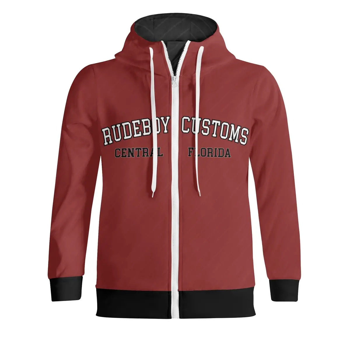 Rudeboy Customs Collegiate Full Zip Turtleneck Hoodie Streetwear 1