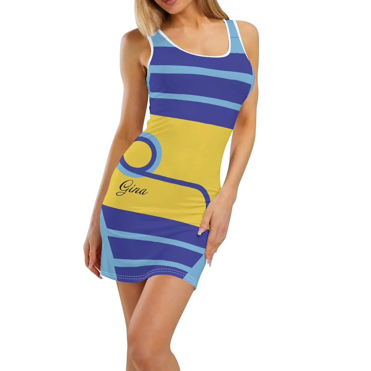 Gina Sexy Wrap Hip Summer Slim Fitted Dress 1