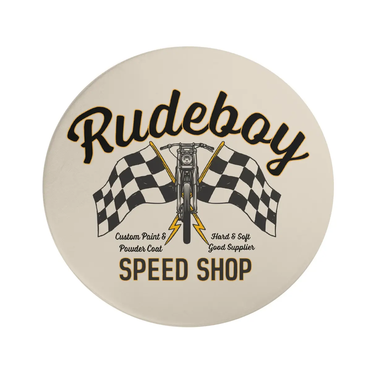 Rbc Speed Shop Round Fannel Door Mat 1
