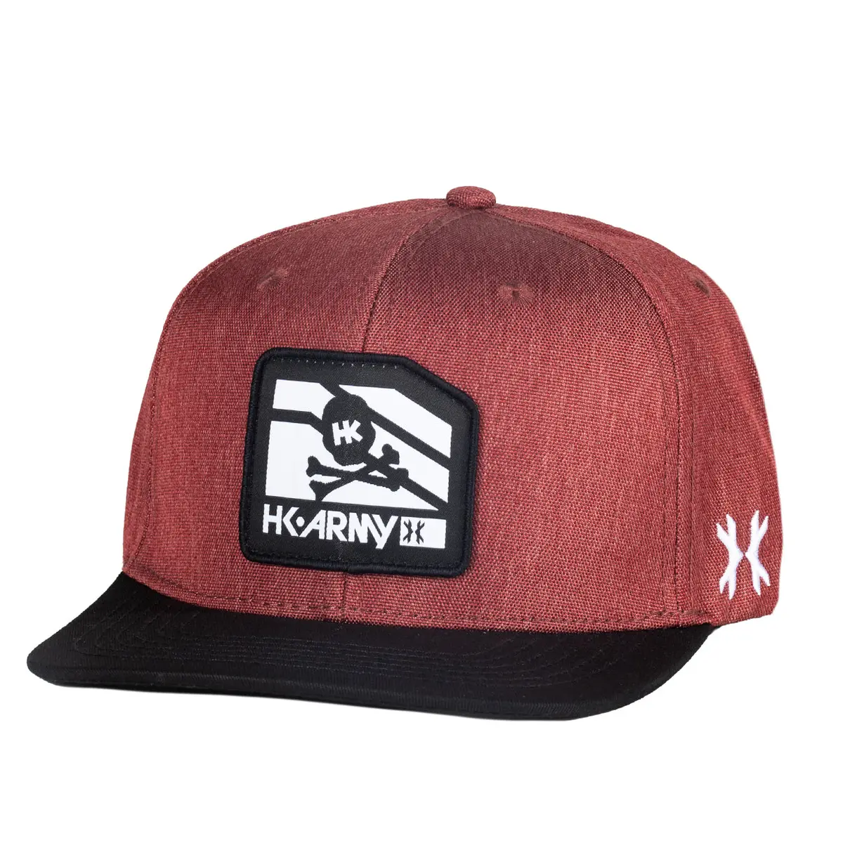 Clip Snapback Hat - Black/Burgundy 1