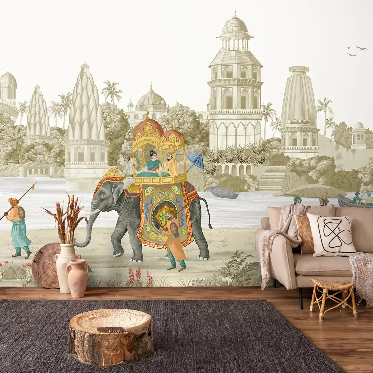 Safar Vintage Indian Scenic Wallpaper 1