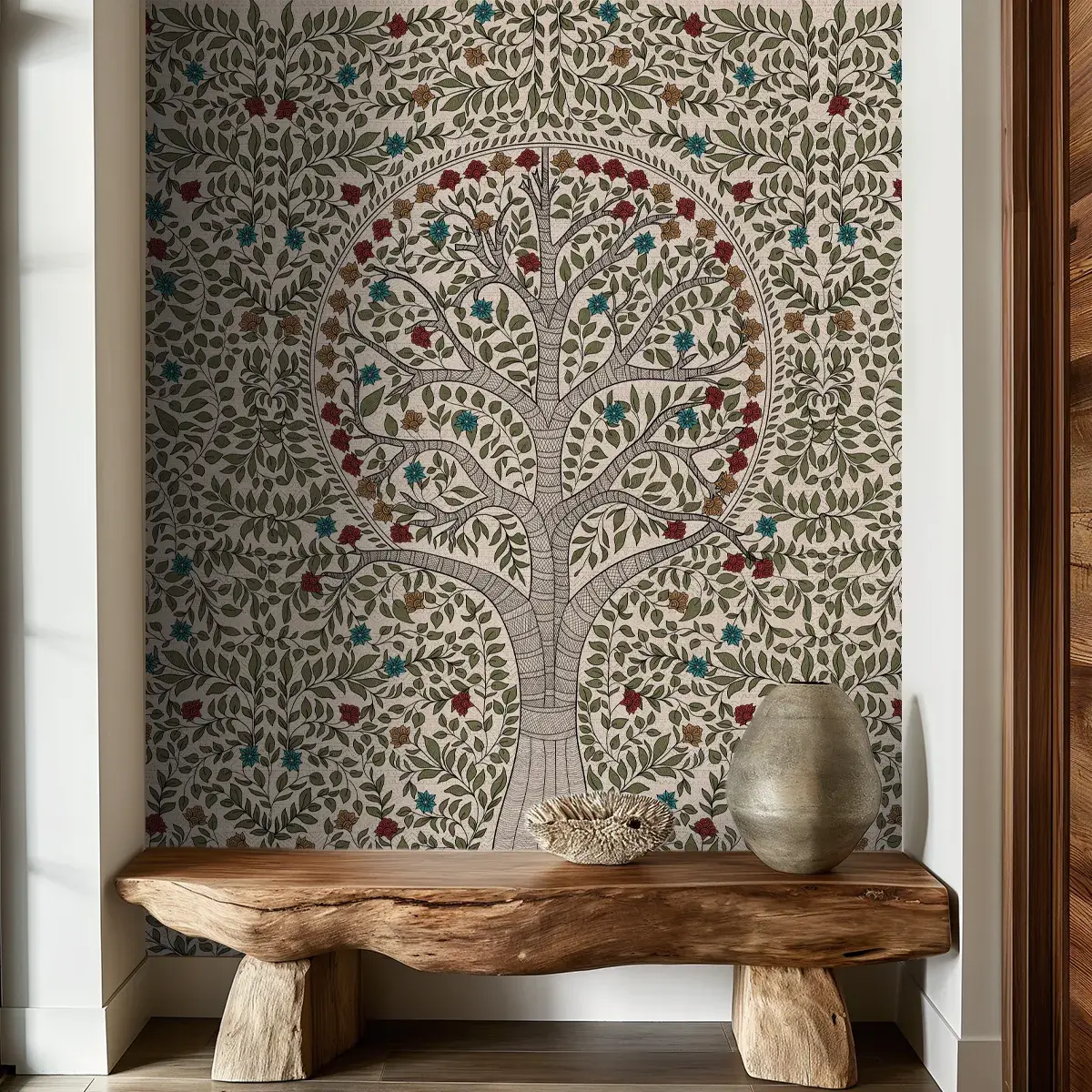 Anant Madhubani Design Customised Wallpaper Mural 1