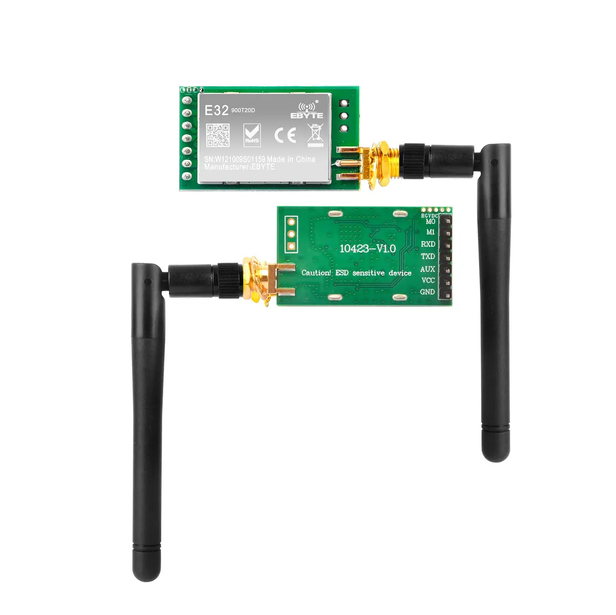 Sx1276 Lora Radio Wireless 915Mhz 862-930Mhz Uart Serial Module Lorawan Transmitter Receiver + 915Mhz 3Dbi Sma Antenna, Compatible With Arduino Stm32 51 Single Chip Microcomputer 1