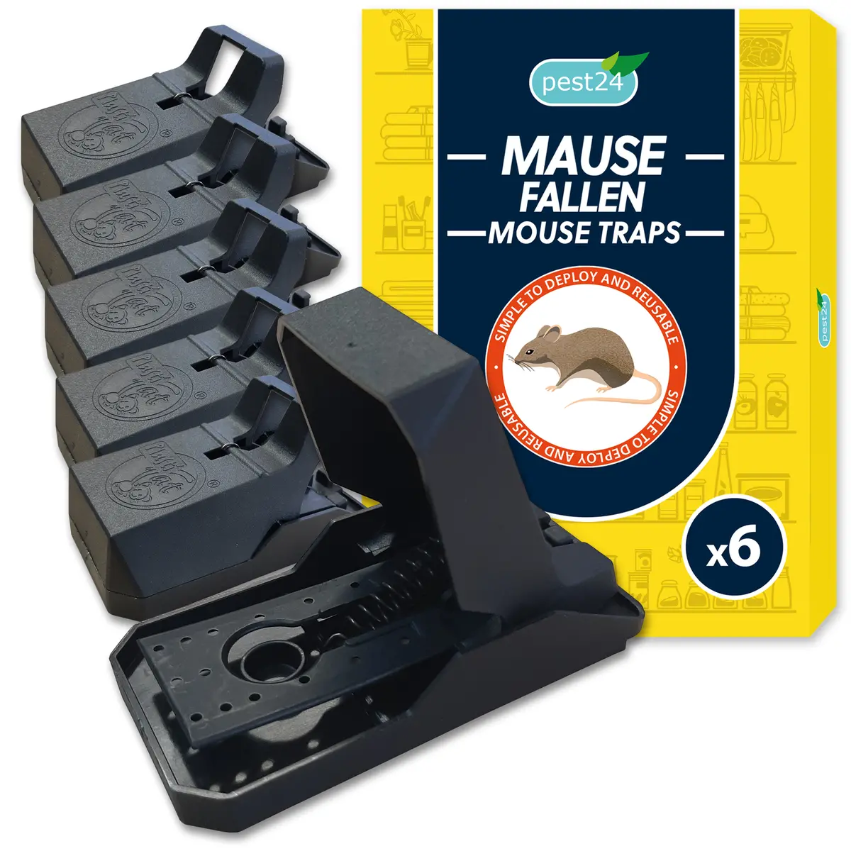 Pest24 Mausefalle Schlagfalle 6X 1