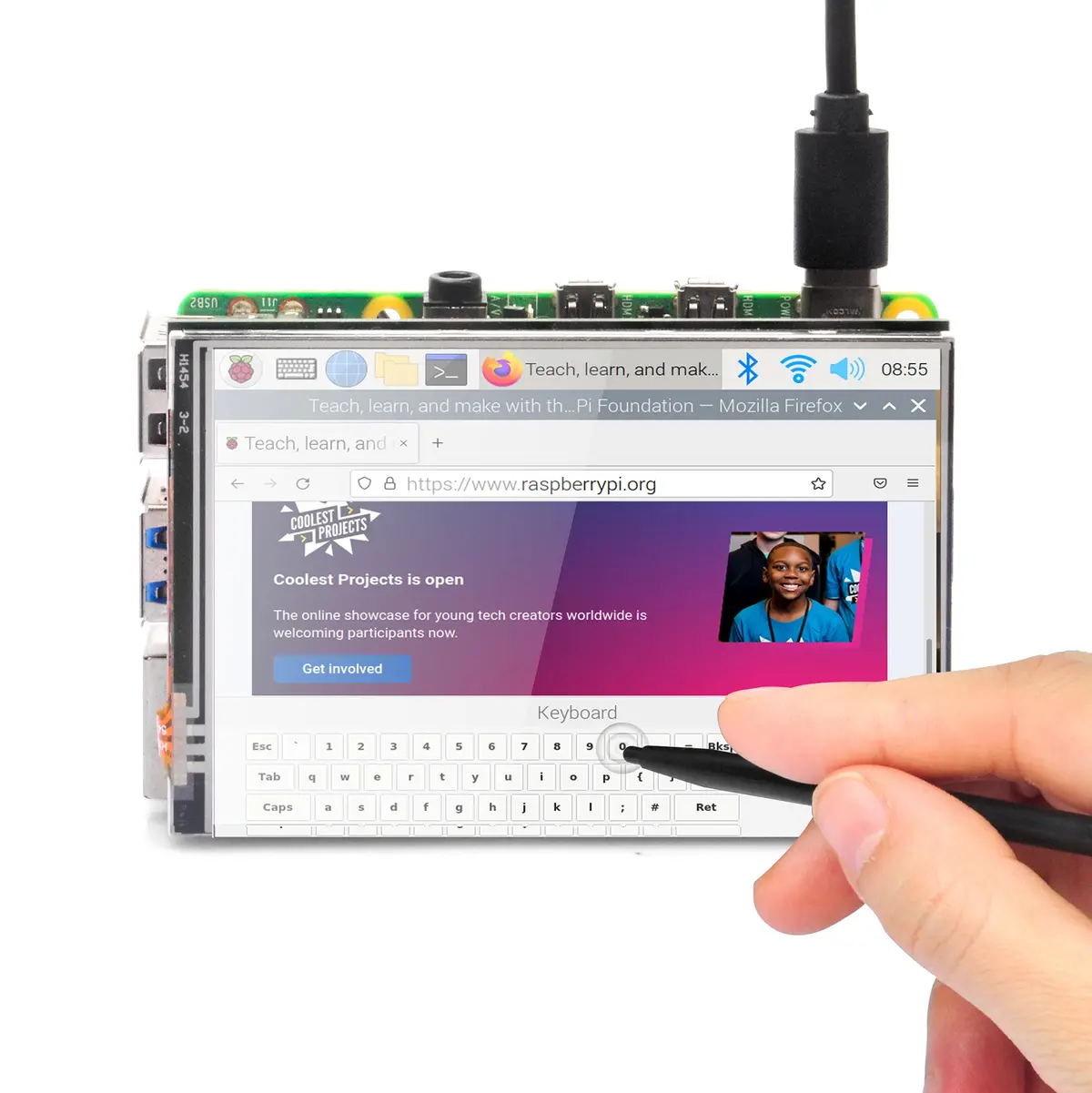 Osoyoo 3.5 Inch Lcd Touch Screen Display Spi Tft Monitor For Raspberry Pi 5, 4 , Pi 3B+ ,Pi 3,Pi 2,Pi Zero 1