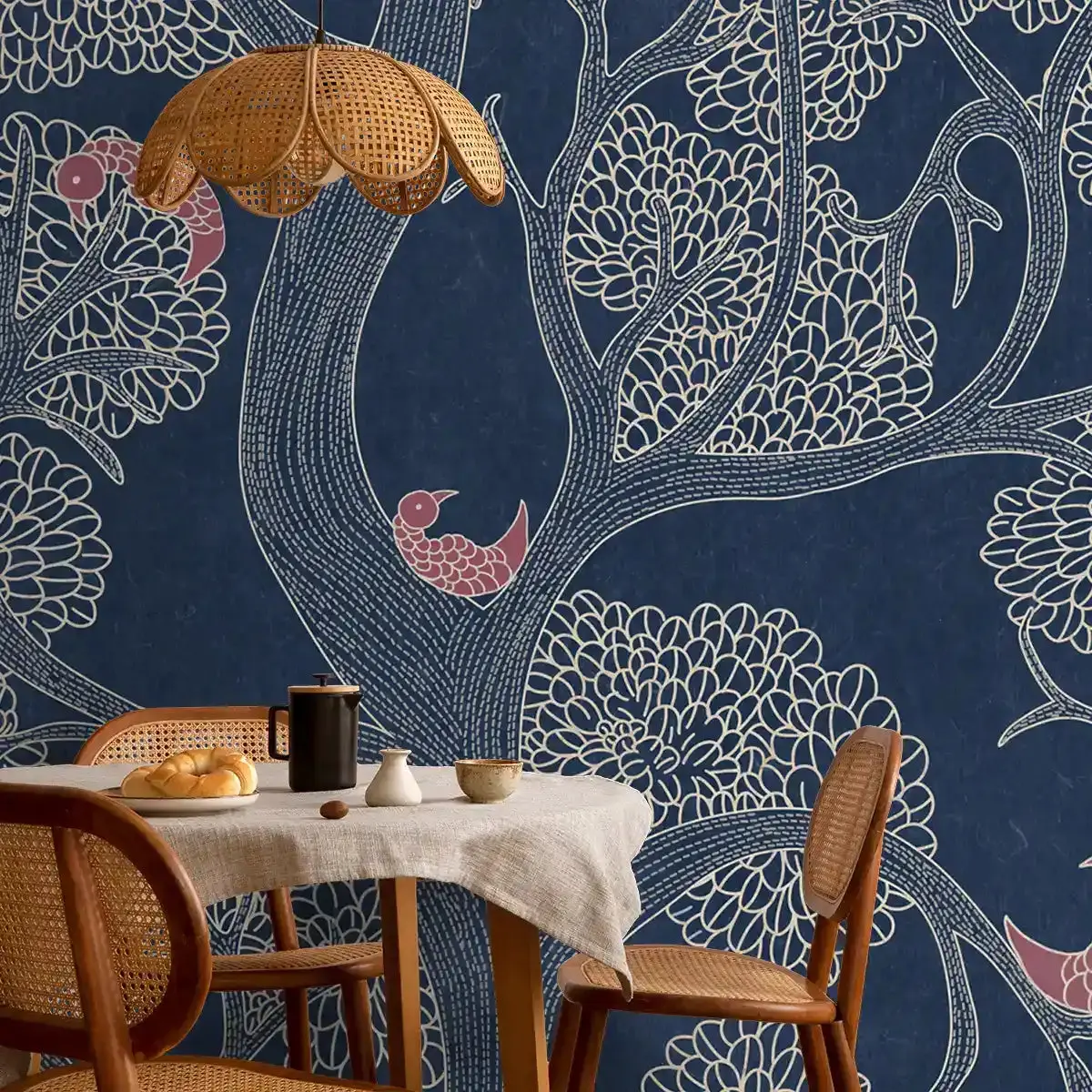 Suhani Indian Madhubani Art Blue Wallpaper 1