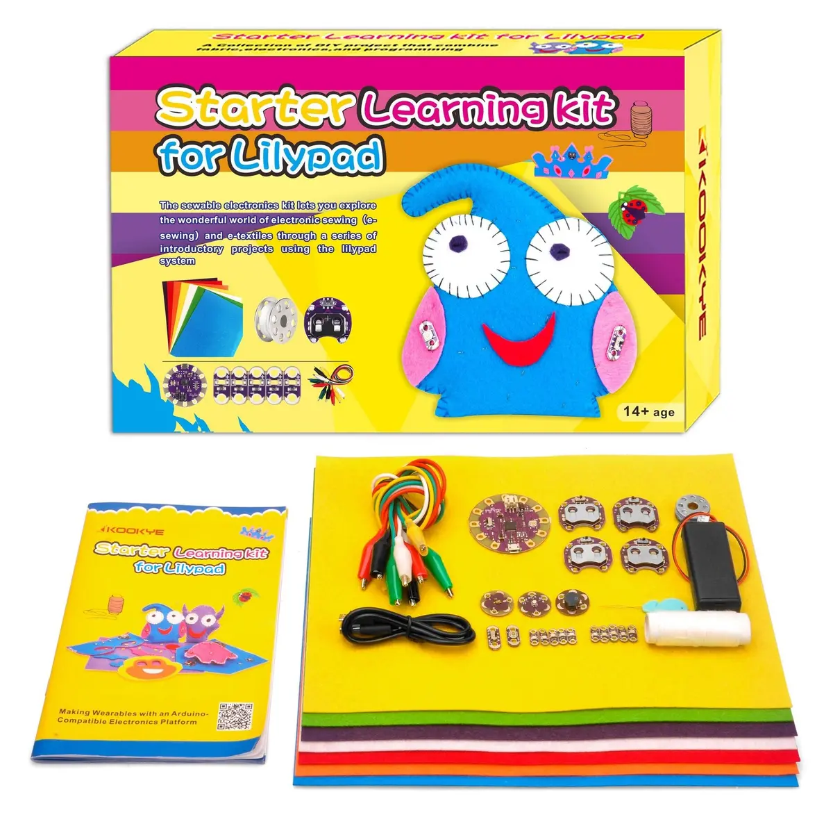 Lilypad Sewable Learning Starter Kit For Arduino Wearable E-Textile Cuttable Sewing 1