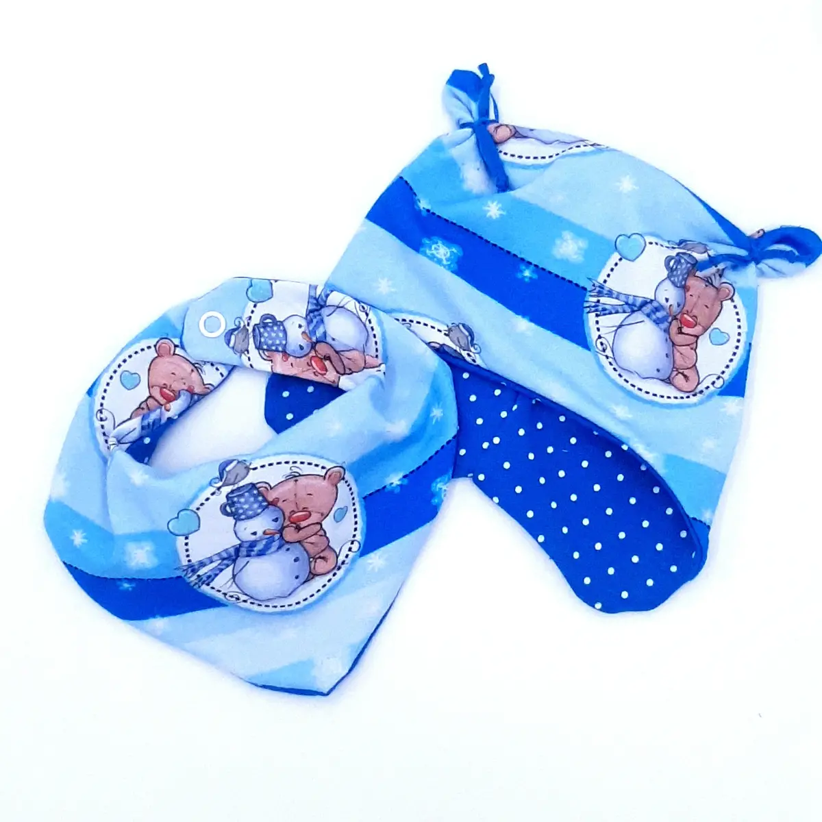 Schneemann Blau 3Er Set Strampler 2