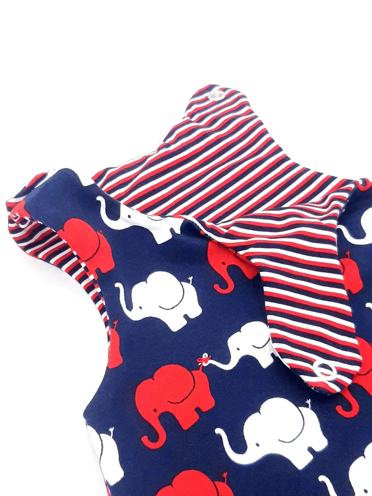 Elefant Rot Dunkelblau Strampler 4