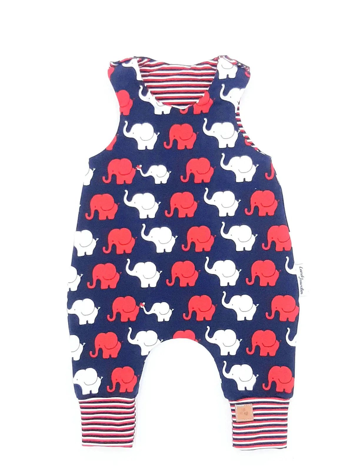 Elefant Rot Dunkelblau Strampler 1