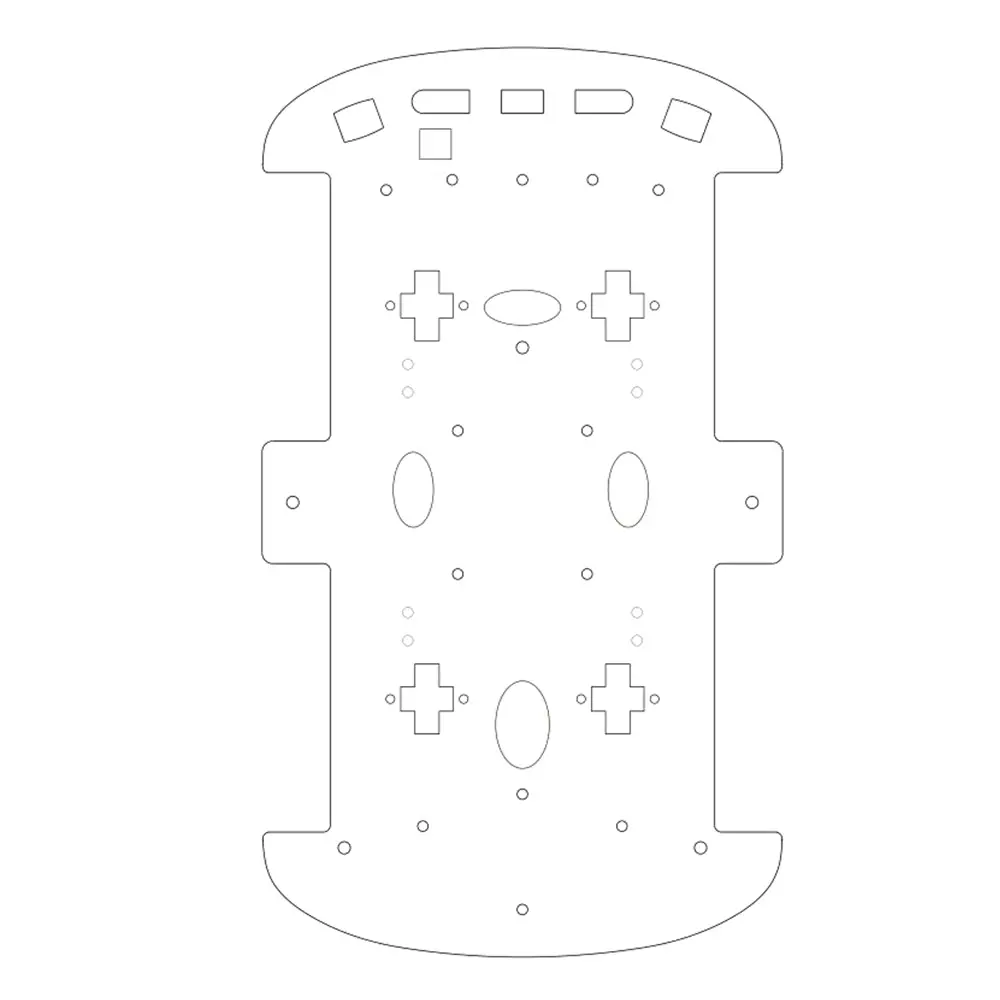 Lower Car Chassis With Holes To Install Encoder For Osoyoo V2.1 Robot Car (Model: #Oso-2019004700B) 1