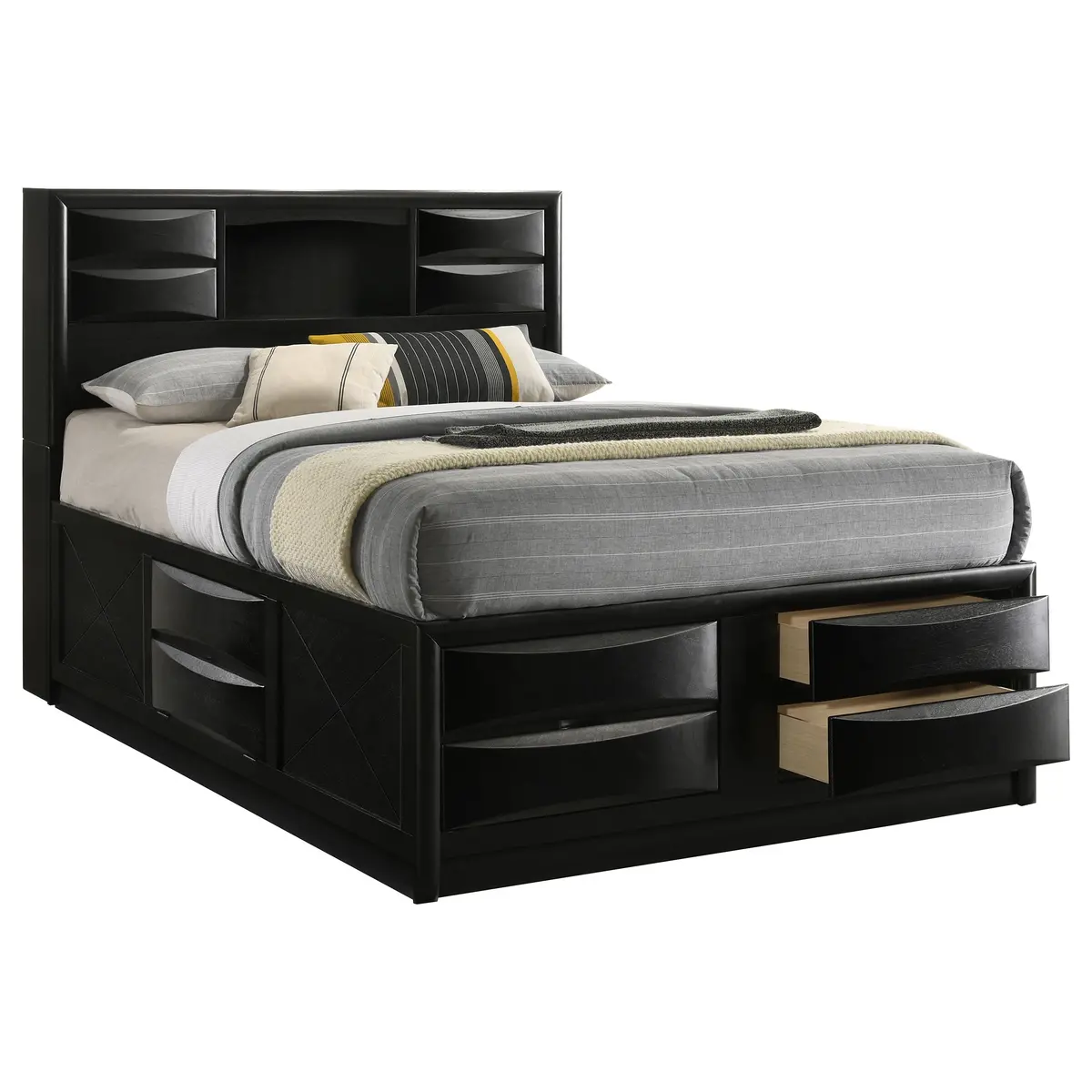 Briana Bookcase Platform Storage Bed 3
