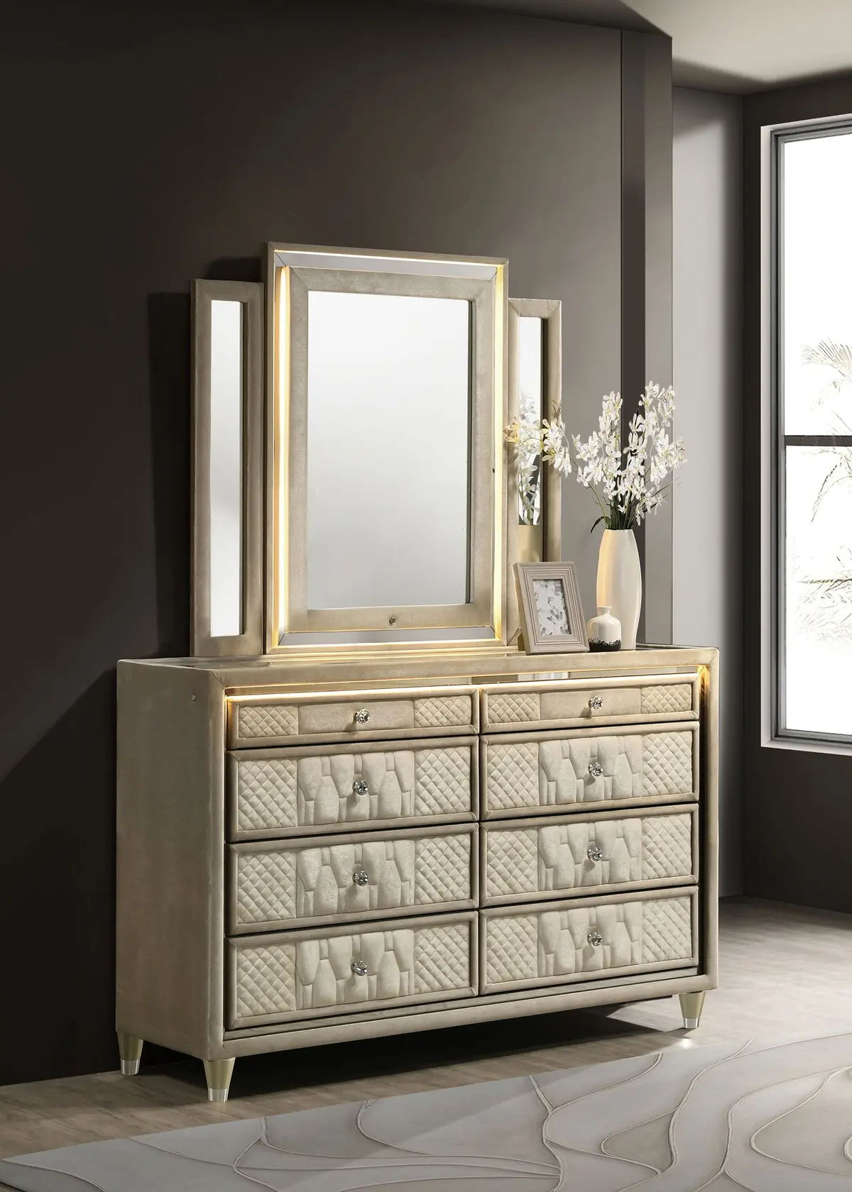 Lorient Led Dresser With Led Mirror 2