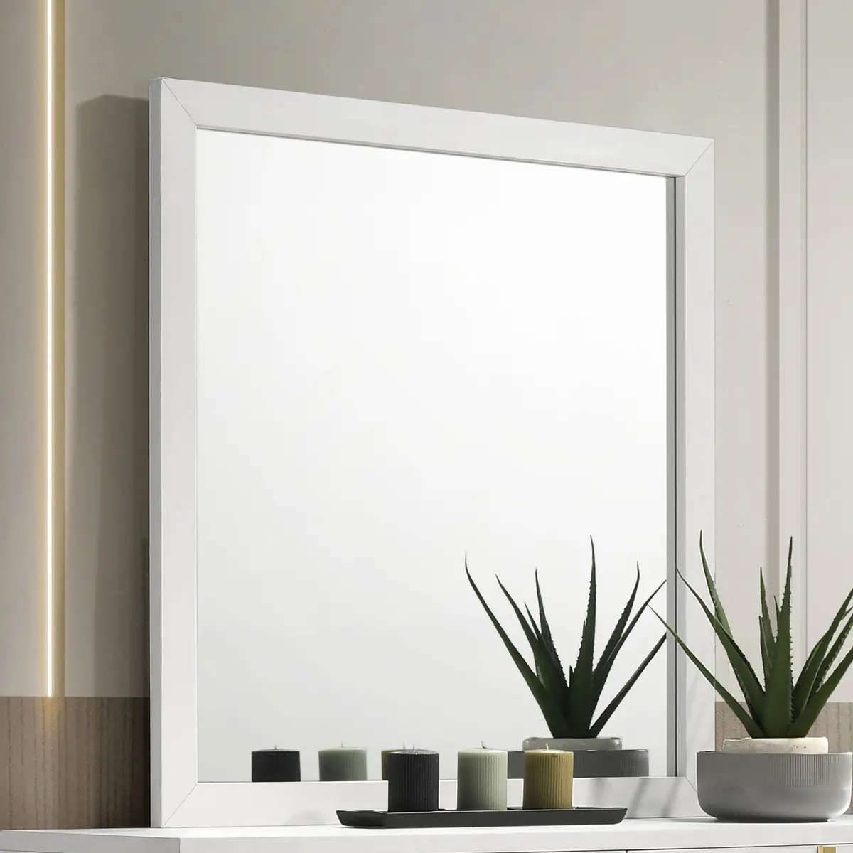 Marceline Dresser Mirror White 1