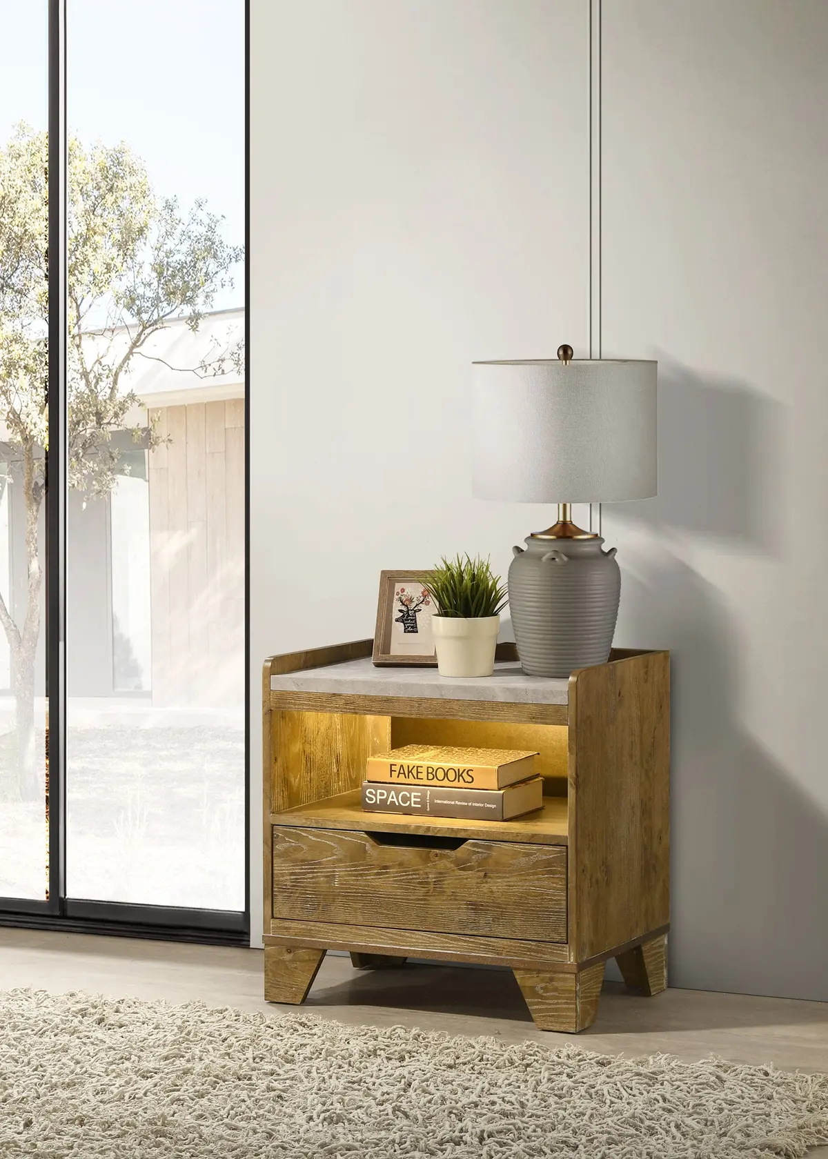 Henderson Nightstand With Led Lighting 2