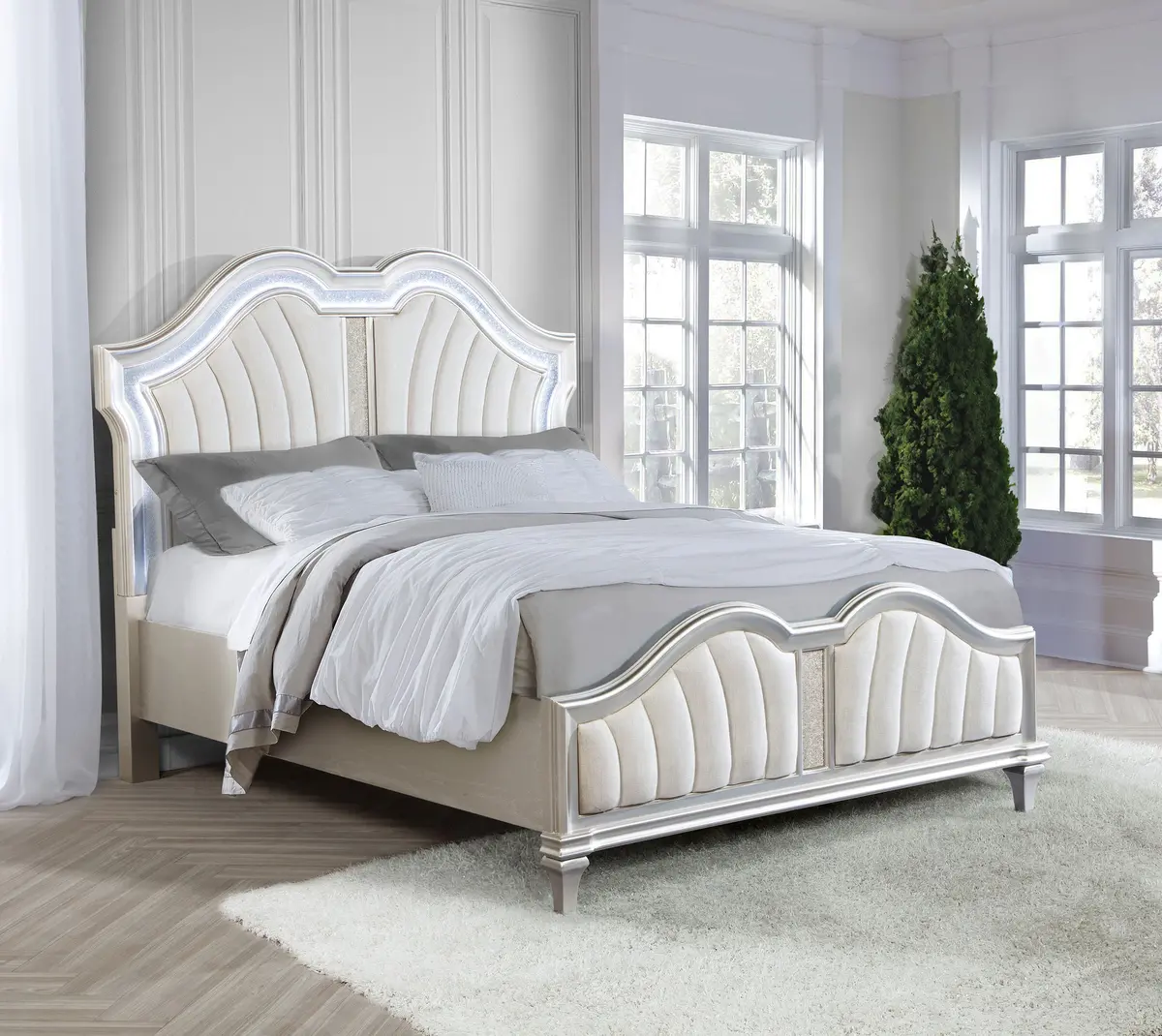 Evangeline Panel Bed With Led Lighting 2