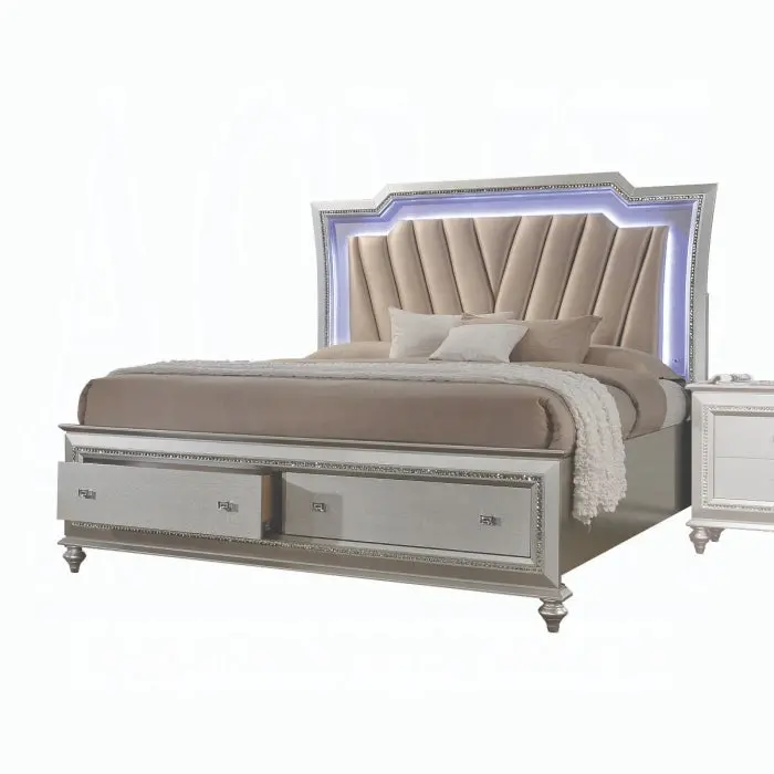 Kaitlyn Ck Bed With Led And Storage 1