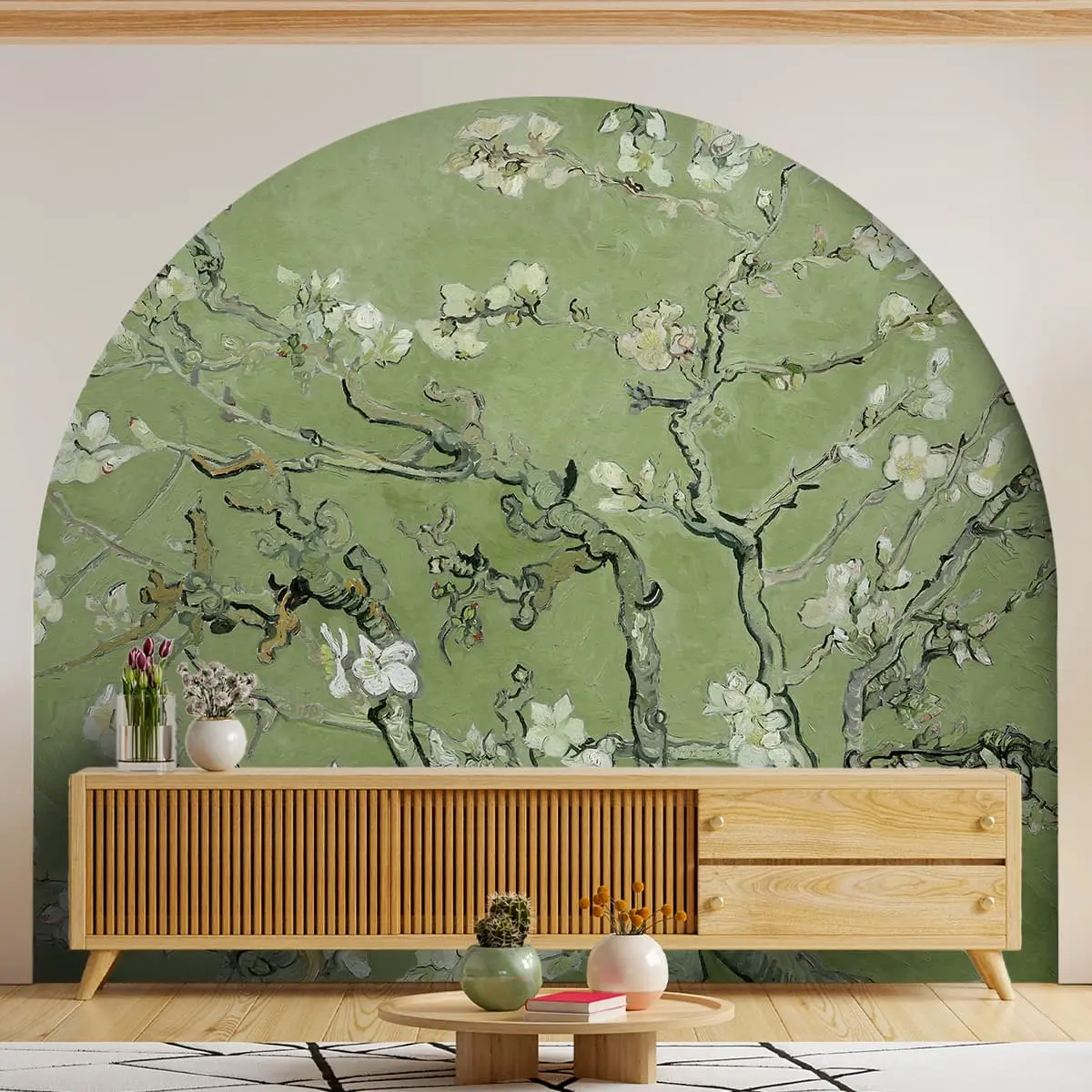 Vincent Van Gough Almond Blossom Wallpaper, Green 1