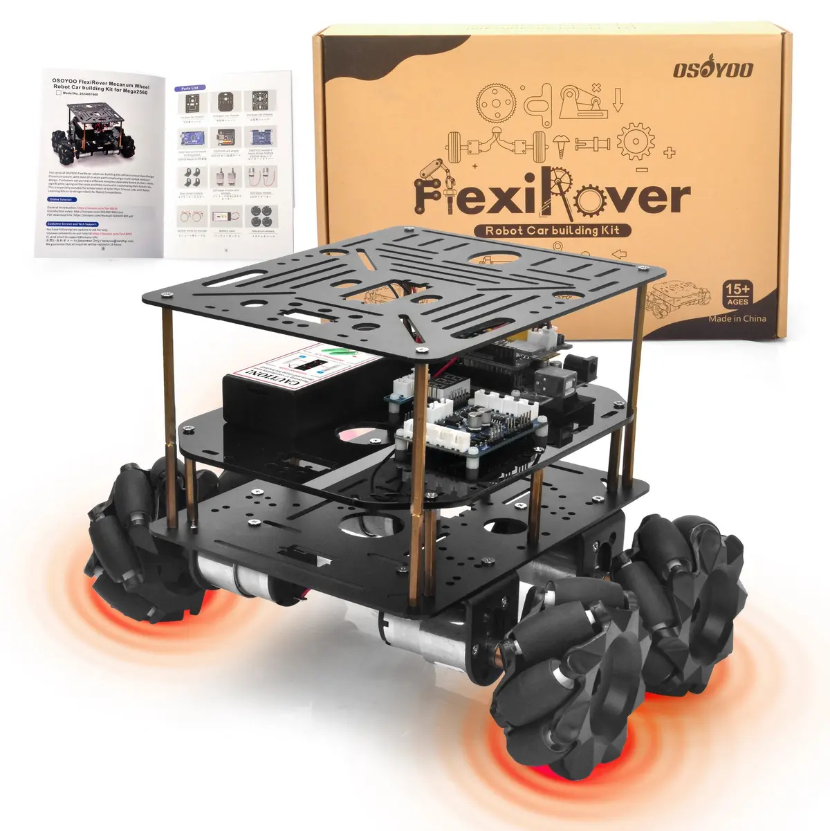 Flexirover Universal Diy Robot Car Kit Including Arduino Mega2560+Wifi Feature 1