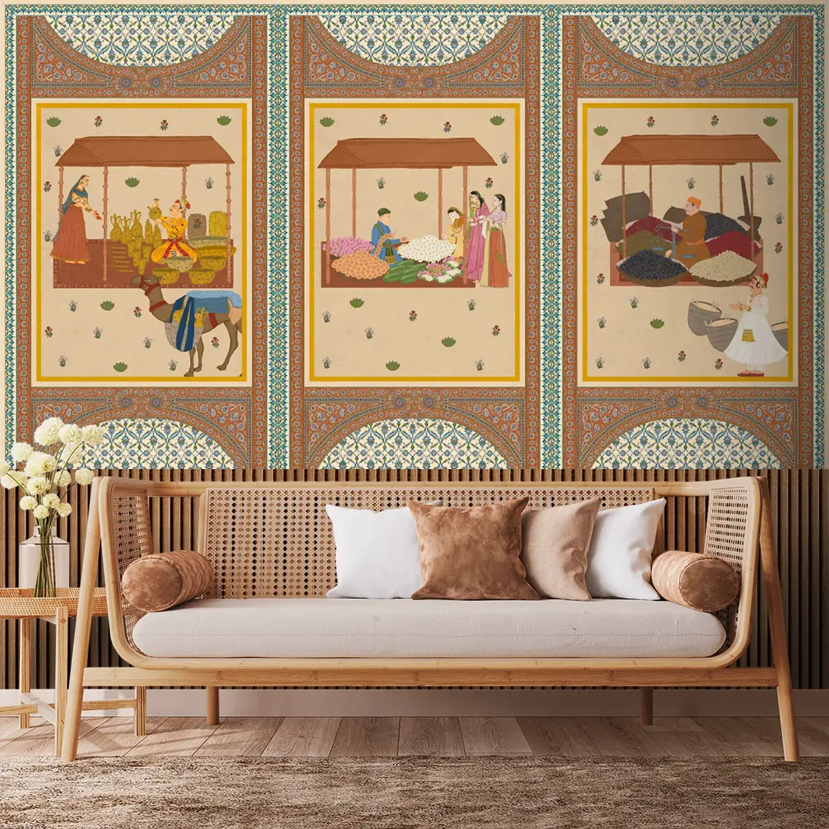 Meena Bazar A Beautiful Indian Royal Wallpaper Beige 1