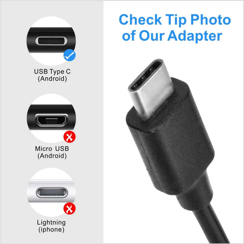 Charger Adapter 5V 3.1A Usb-C Power Supply 5Ft For Raspberry Pi 2