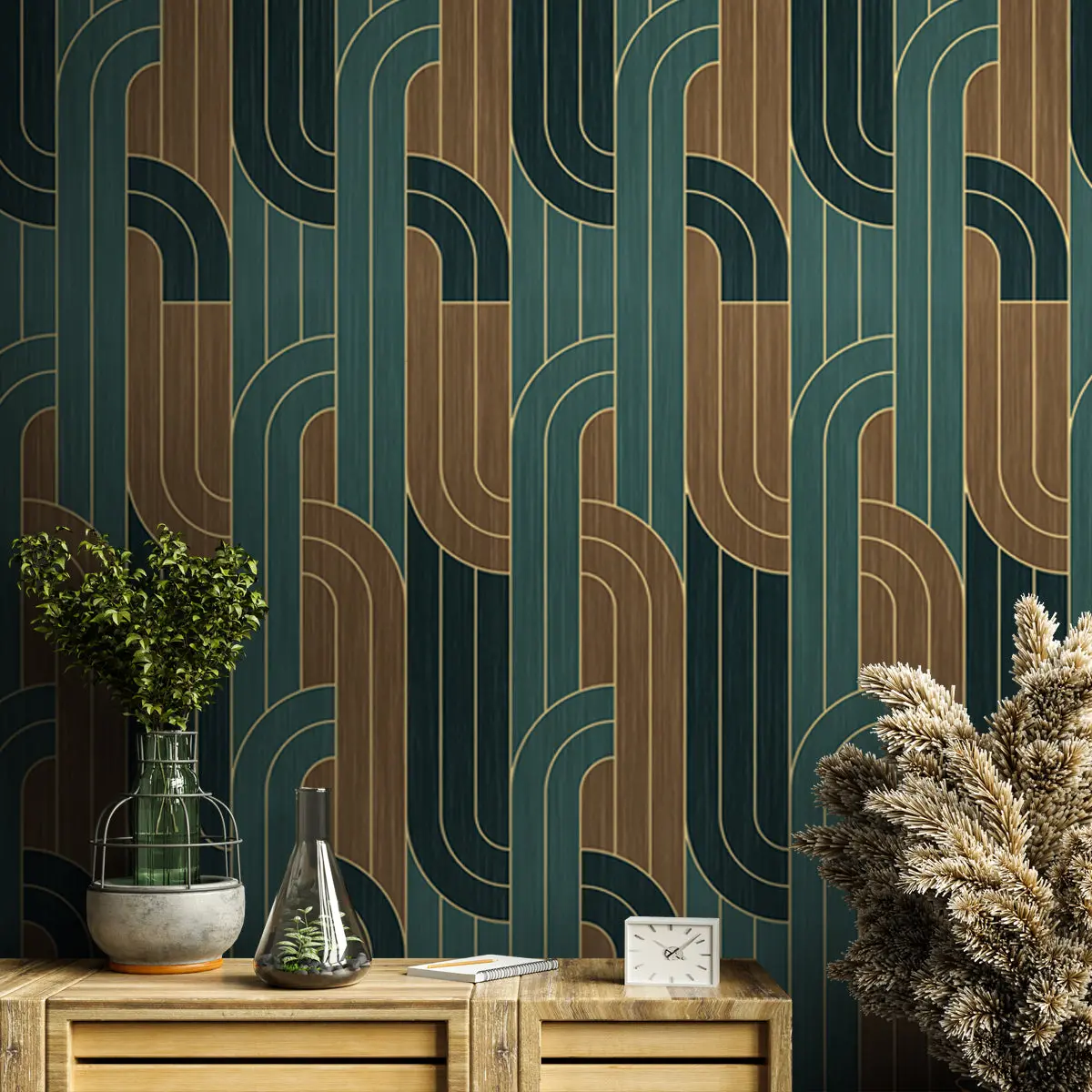 Deep Harmony, Abstract Wall Wallpaper, Customised 1