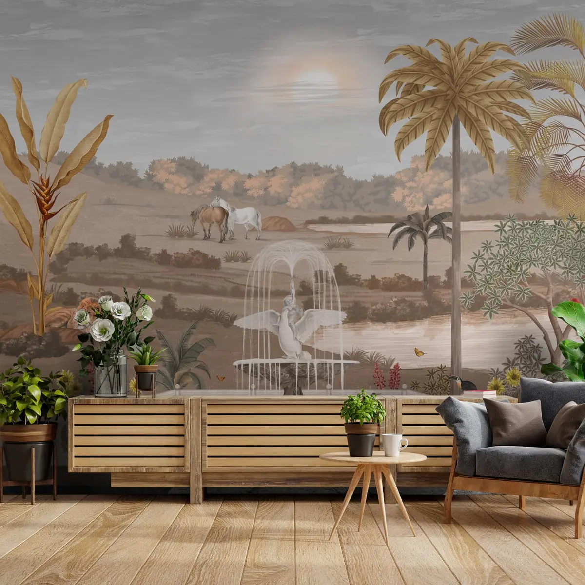 Kasturi, Wallpaper In Sepia Vintage Theme 3