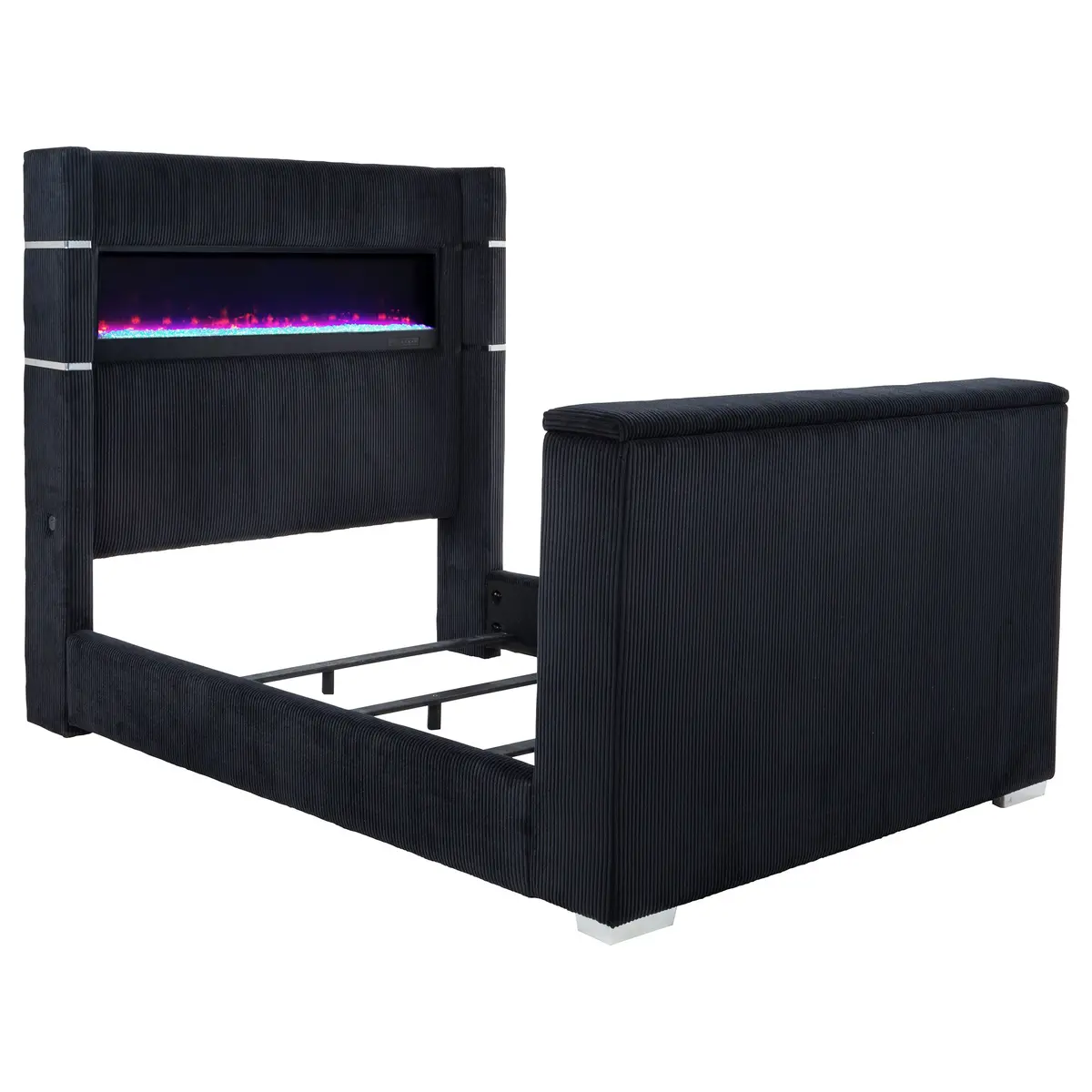 Tisdall Wingback Tv Bed With Flame Visualizer 1