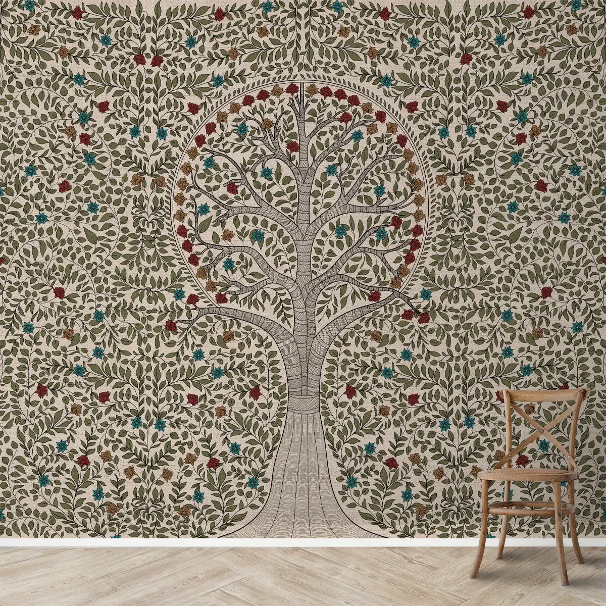 Anant Madhubani Design Customised Wallpaper Mural 2
