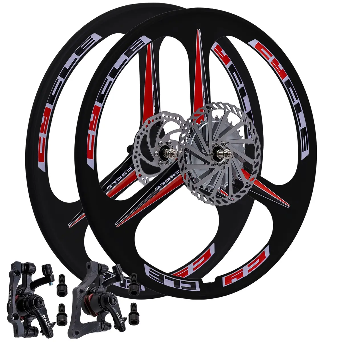 Bbr Tuning 26 Inch Heavy Duty 3 Spoke Motorized Bike Mag Wheel Set 4