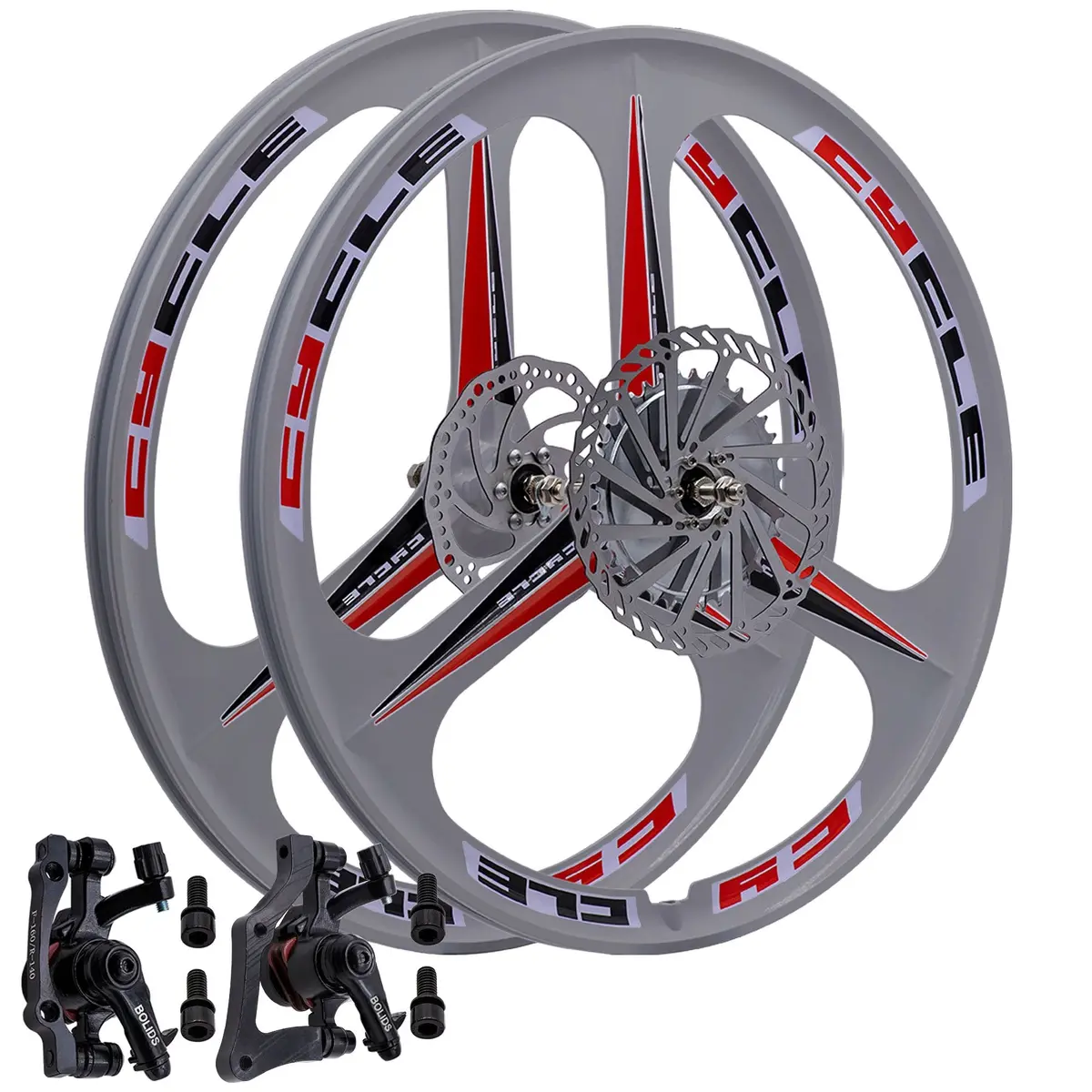 Bbr Tuning 26 Inch Heavy Duty 3 Spoke Motorized Bike Mag Wheel Set 2