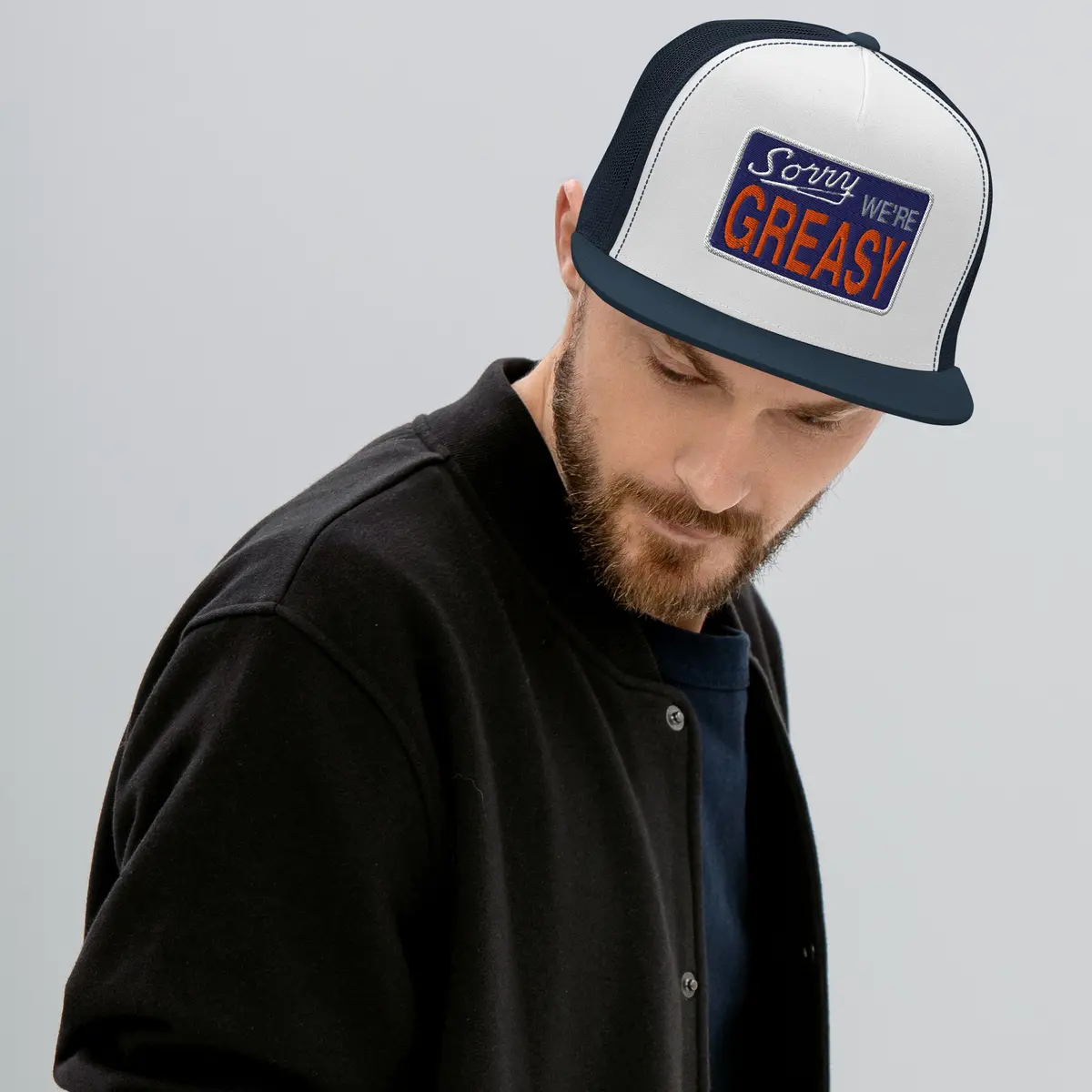 Sorry We're Greasy Trucker Cap 3