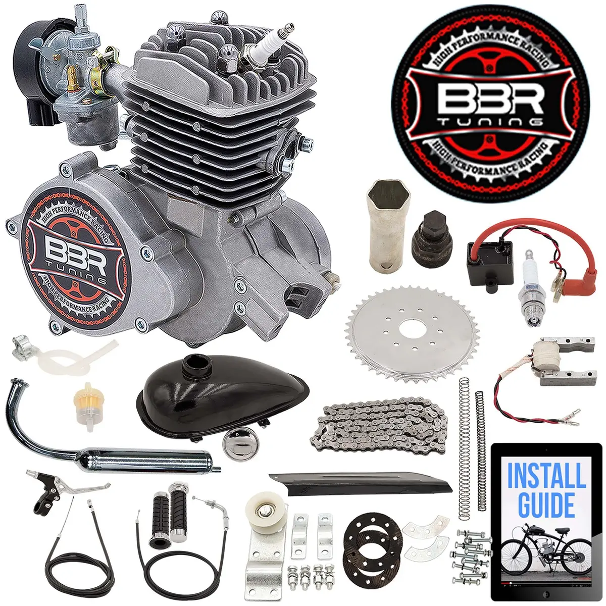 66/80Cc Bbr Tuning Angle Fire Bicycle Engine Kit - 2 Stroke 1