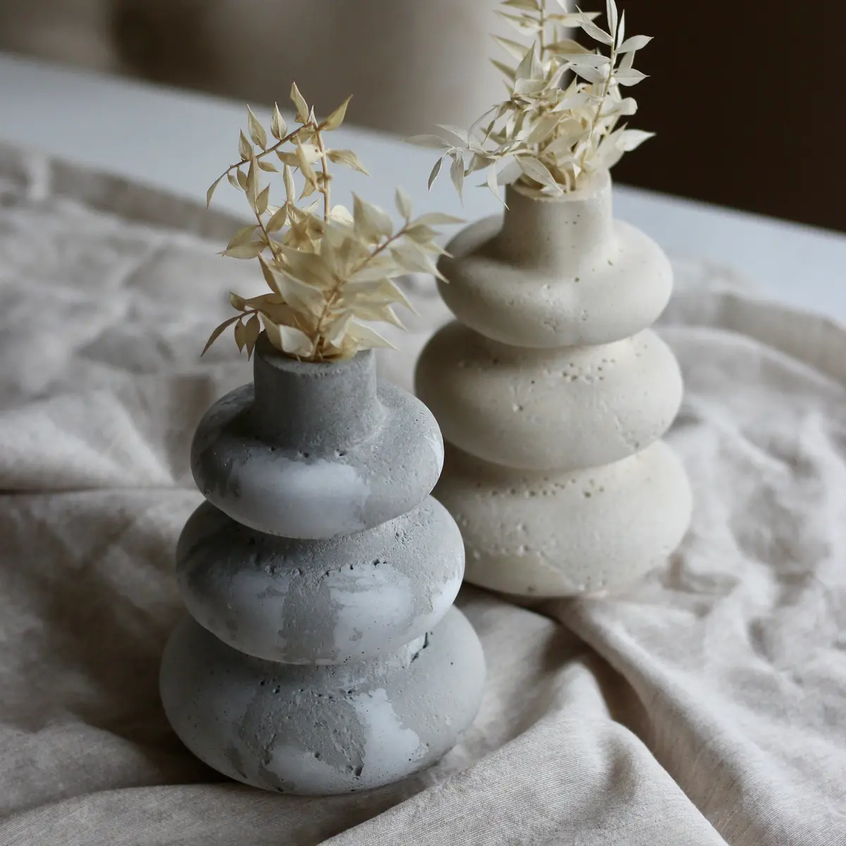Betonvase ; Vase ; Trockenblumenvase „Infinity“ Mittel 1