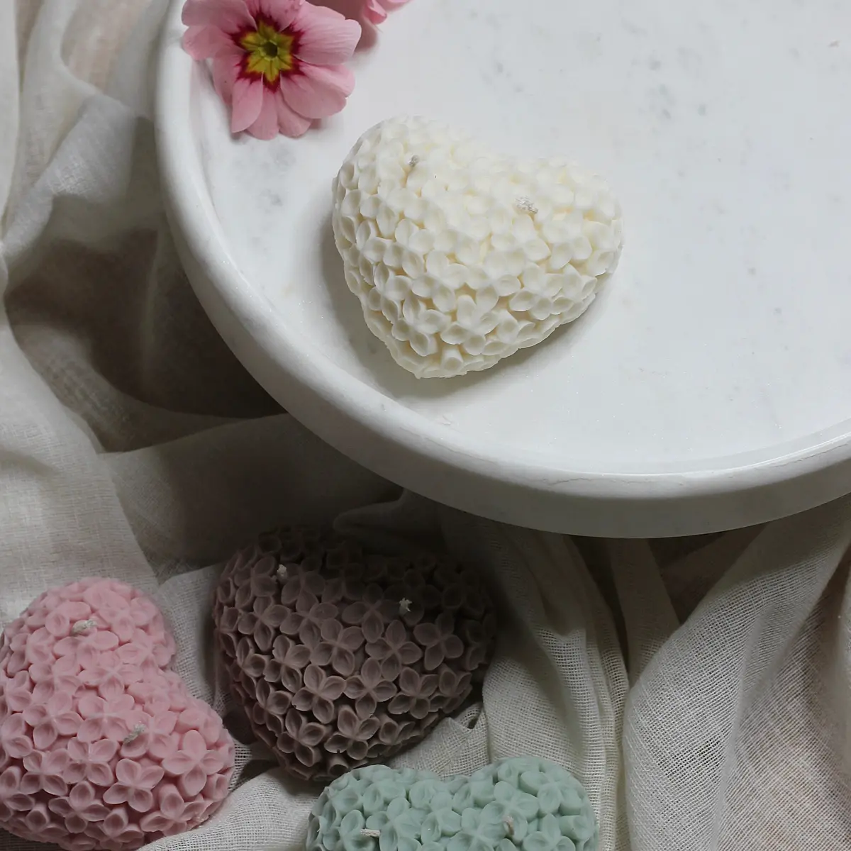 Kerze „Blumen Herz Mittel" 4