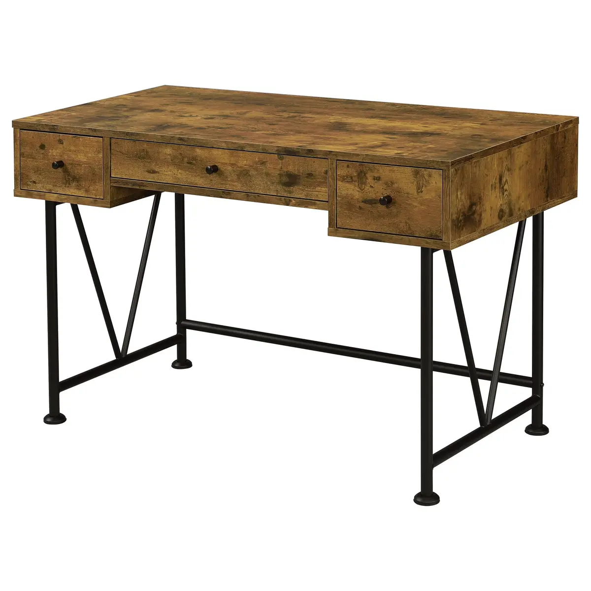 Analiese 3-Drawer Writing Desk Antique Nutmeg And Black 1