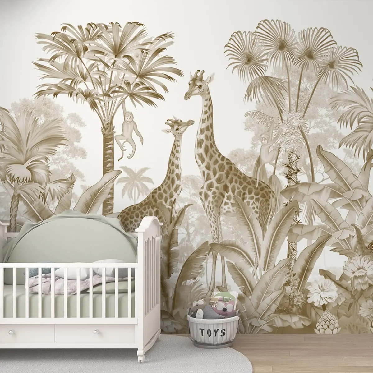 Van, Beautiful Vintage Jungle Theme Kids Wallpaper, Customised 1