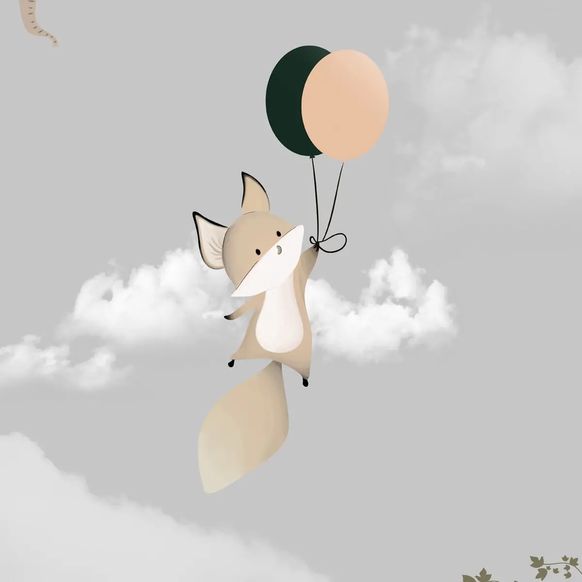 Adorable Elephants And Hot Air Balloons Wallpaper For Kids Room 4