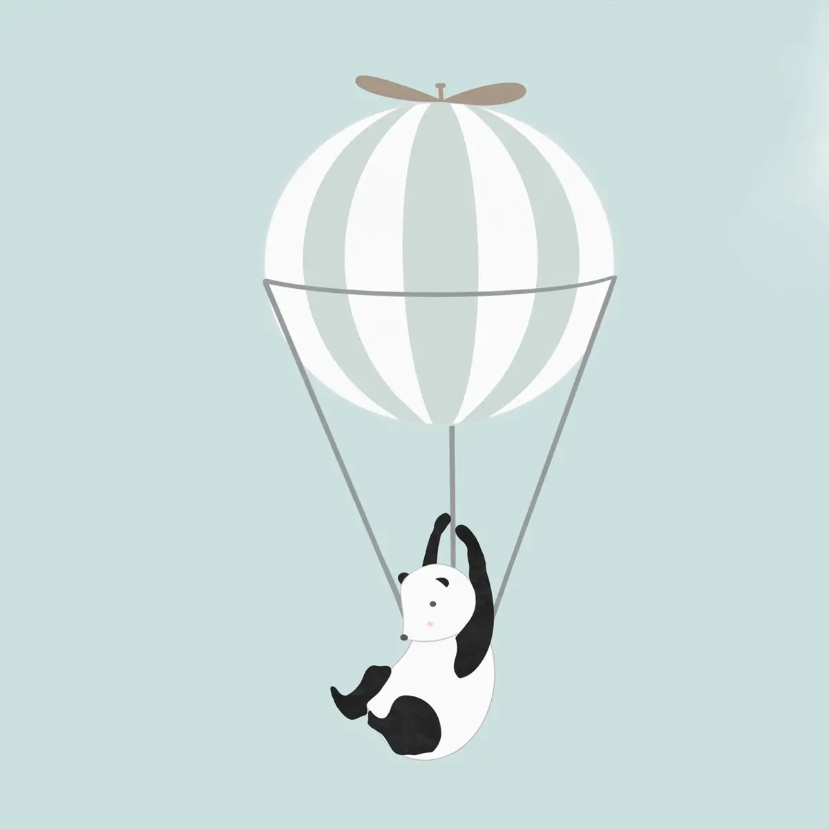 Flying Panda And Hot Air Balloons Kids Rooms Wallpaper, Customised 3
