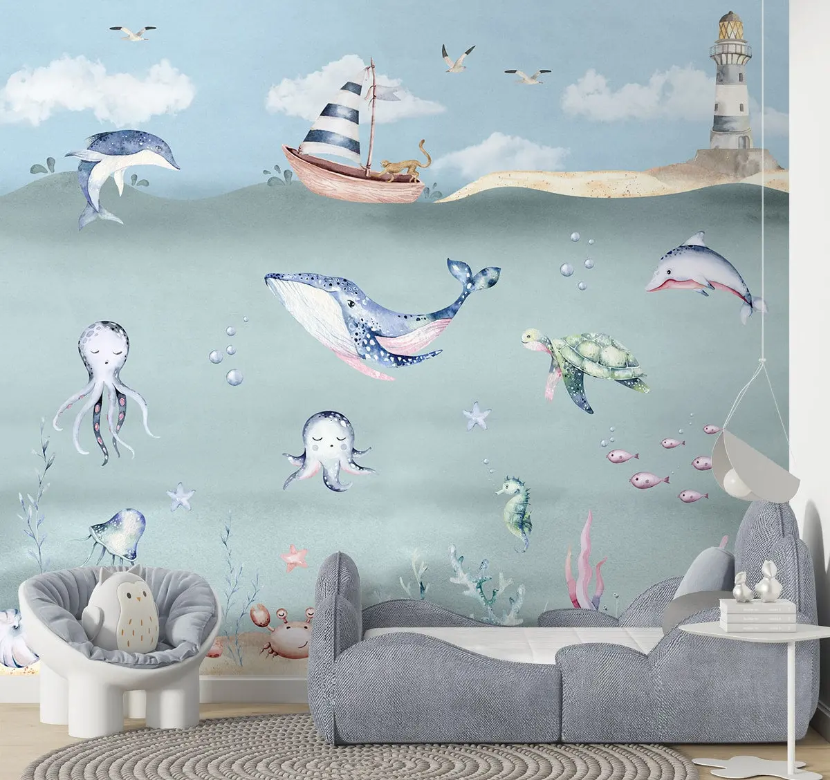 Ocean World, Kids Room Wallpaper, Customised 1