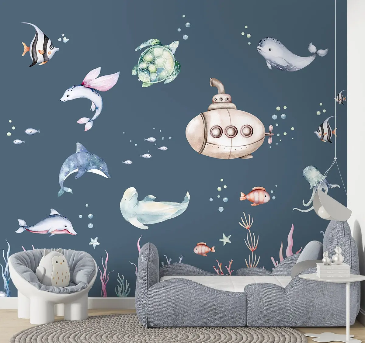Cute Marine Life Customised Wallpaper Design For Kids Room 1