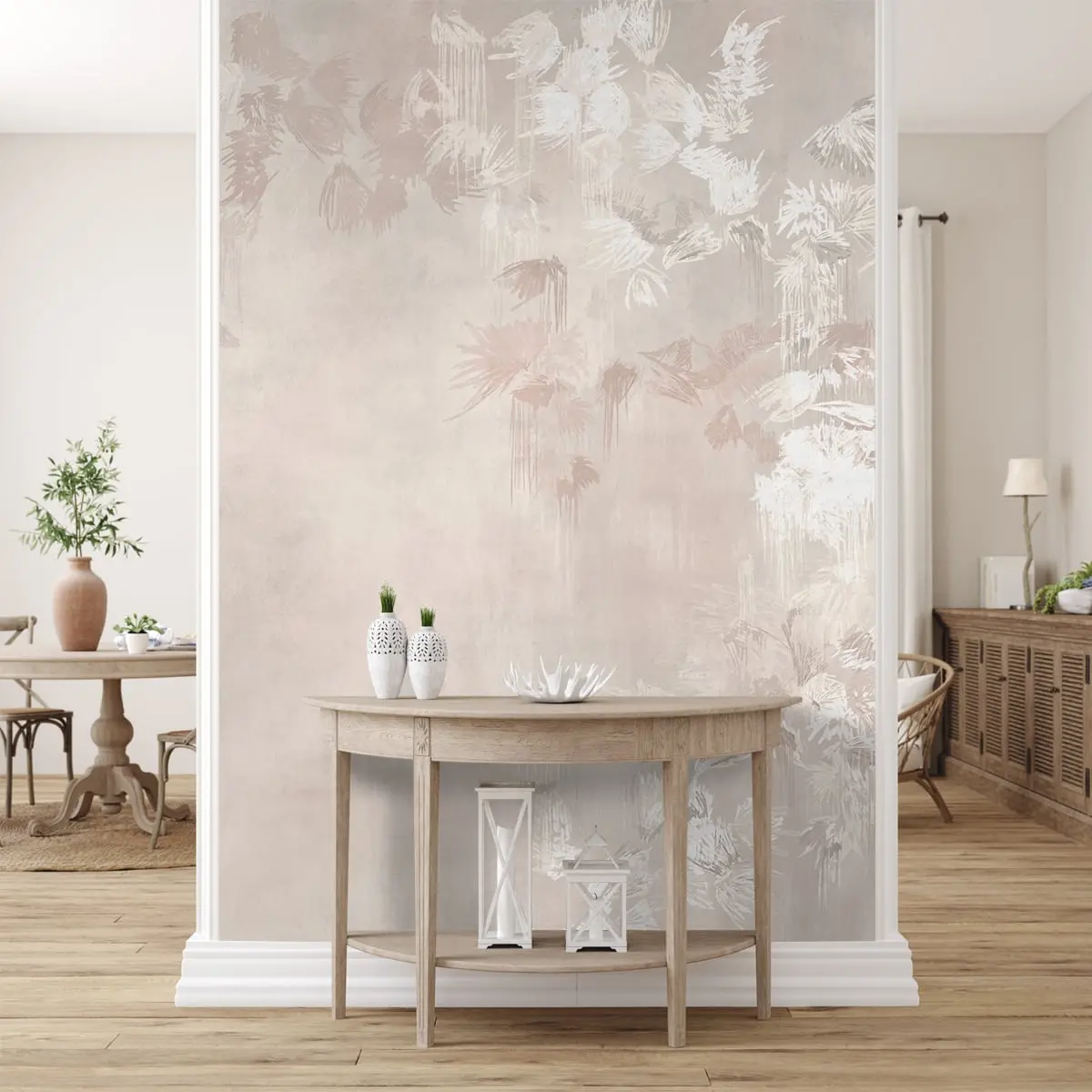 Worth It: Abstract Wallpaper Design For Walls, Feather Pink 1