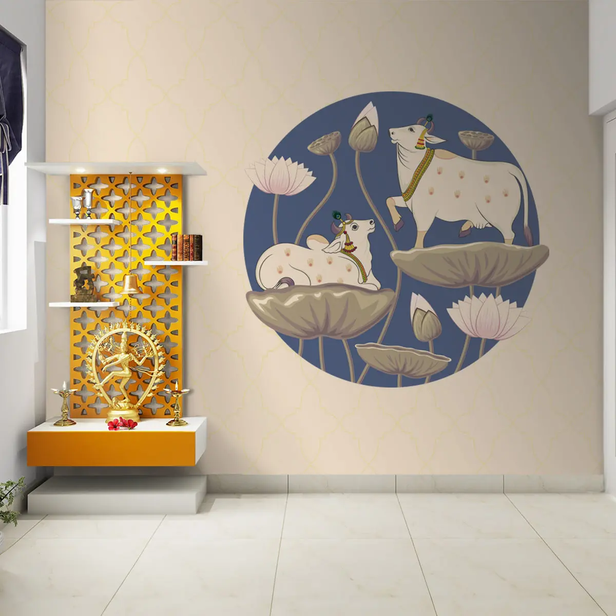 Divine Pichwai Beauty, Wallpaper For Wall, Customised 1