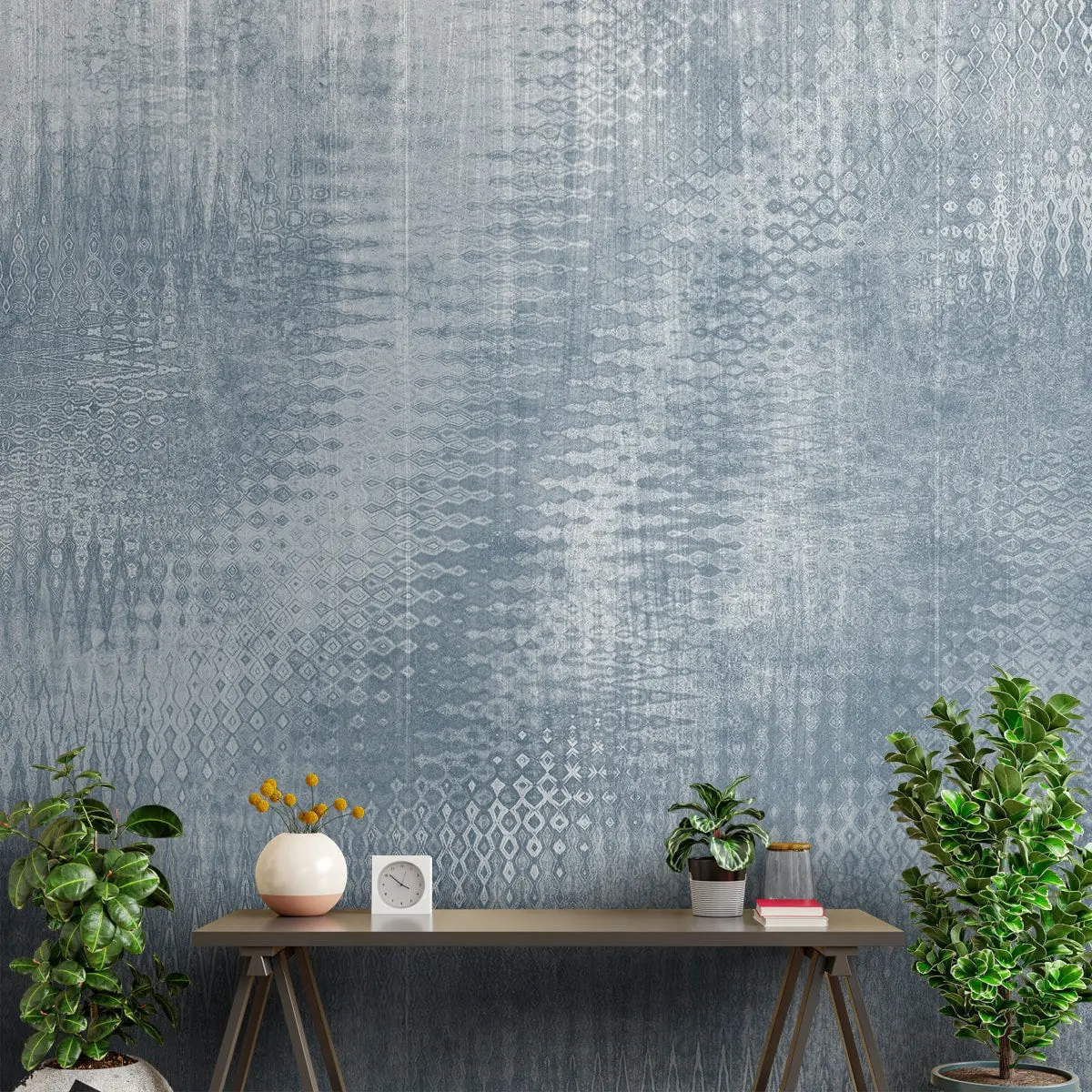 Textured Elements Harmony Wallpaper, Feather Blue 1