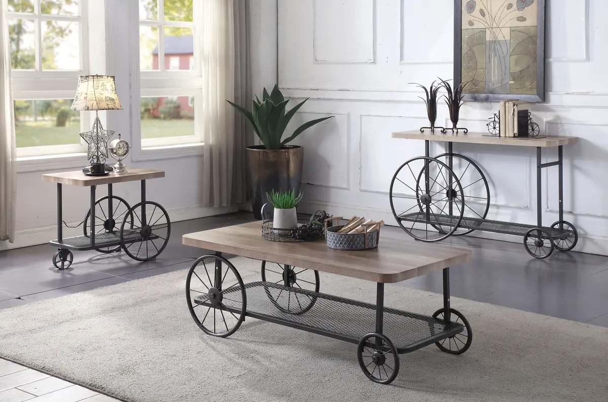 Francie Oak & Antique Gray Coffee Table 1