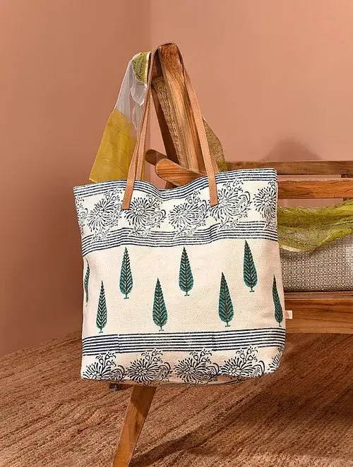 Zink - Block Printed Tote   Bag 1